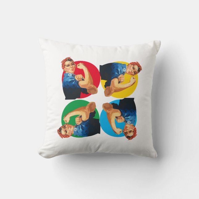 Almofada Vintage ROSIE RIVETER Impressão (Frente)