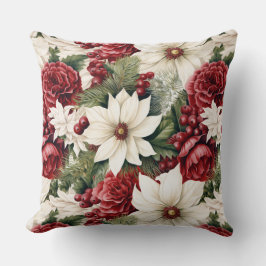 Almofada Vintage Rustic Christmas Flowers deixa padrão