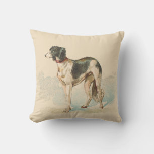 Almofada Vintage Saluki Elegant Impressão Soft Pink Cushion