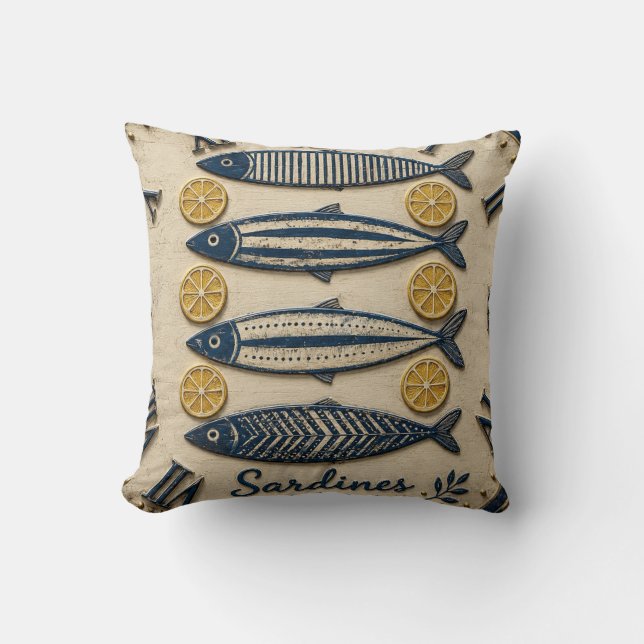 Almofada Vintage Sardines (Frente)