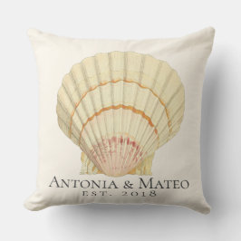 Almofada Vintage Scallop Solteiro Seashell Wedding