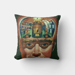 Almofada Vintage Science Fiction, Alienígena Brain in Labor