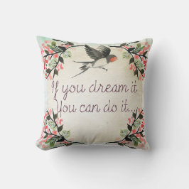 Almofada Vintage Se Você Sonha Com Um Pássaro