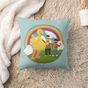 Almofada Vintage Sesame Street Amigos Rainbow