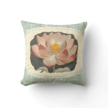 Vintage Shabby Botânica Peach Lotus Blossom Yoga