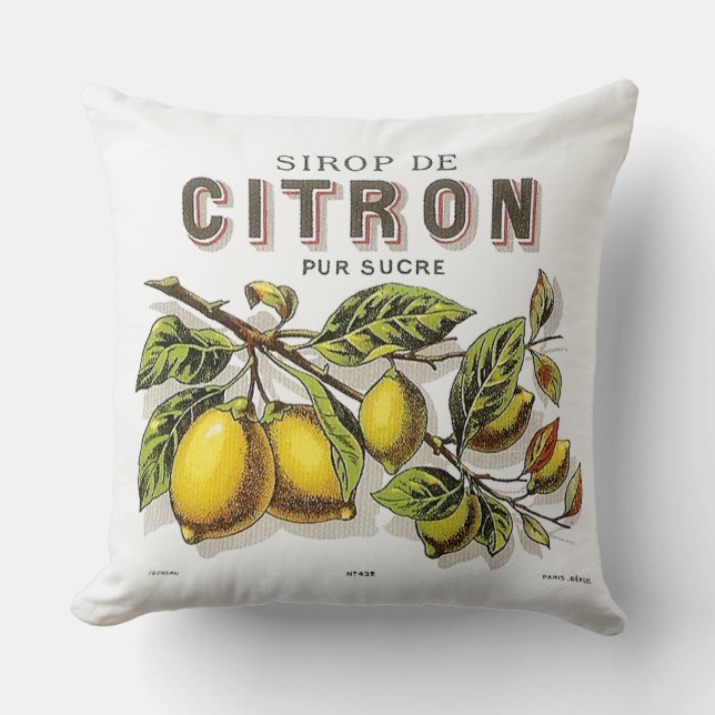 Almofada Vintage Sirop de Citron Ad (Frente)