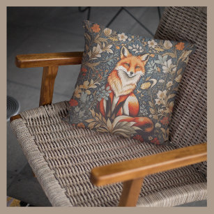 Almofada Vintage Sitting Fox William Morris Inspirou Floral
