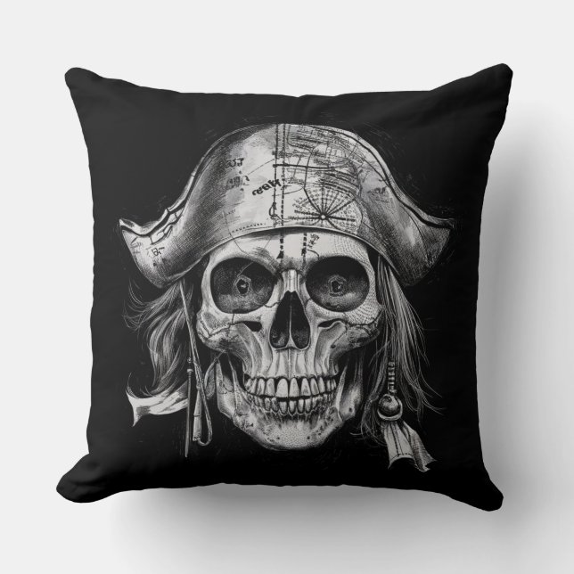 Almofada Vintage Skull Pirate (Frente)
