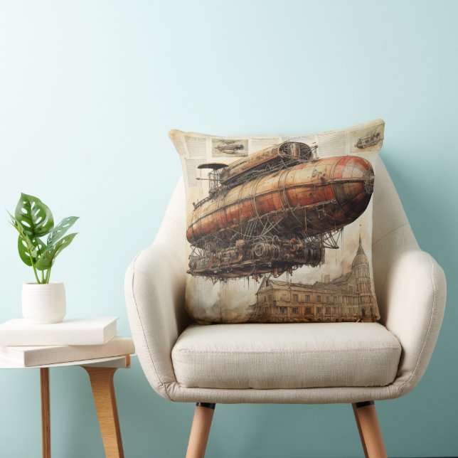 Almofada Vintage Steampunk Zeppelin (3) (Cadeira)