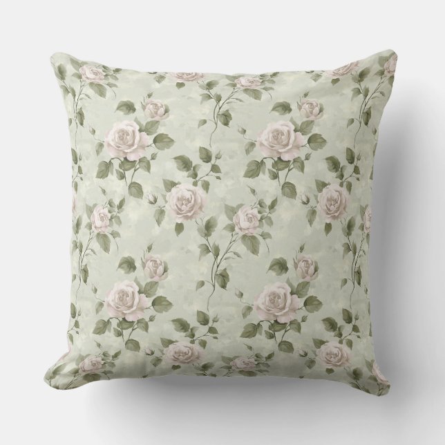 Almofada Vintage style neutral floral pattern (Frente)
