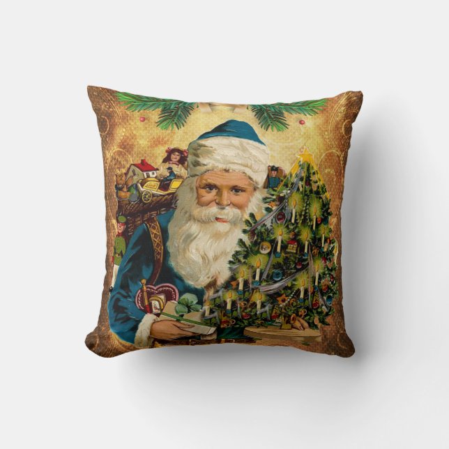 Almofada Vintage Style Rua Nicholas (Papai Noel) Natal  (Frente)