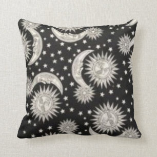 Almofada Vintage Sun, lua & estrelas