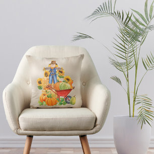 Almofada Vintage Tan Scarecrow Sunflower