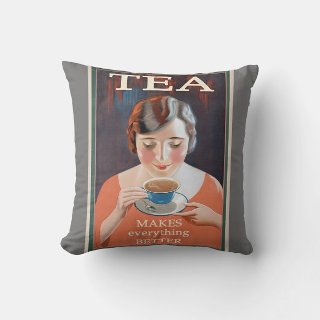 Almofada Vintage Tea Advertisement - Melhora (Frente)