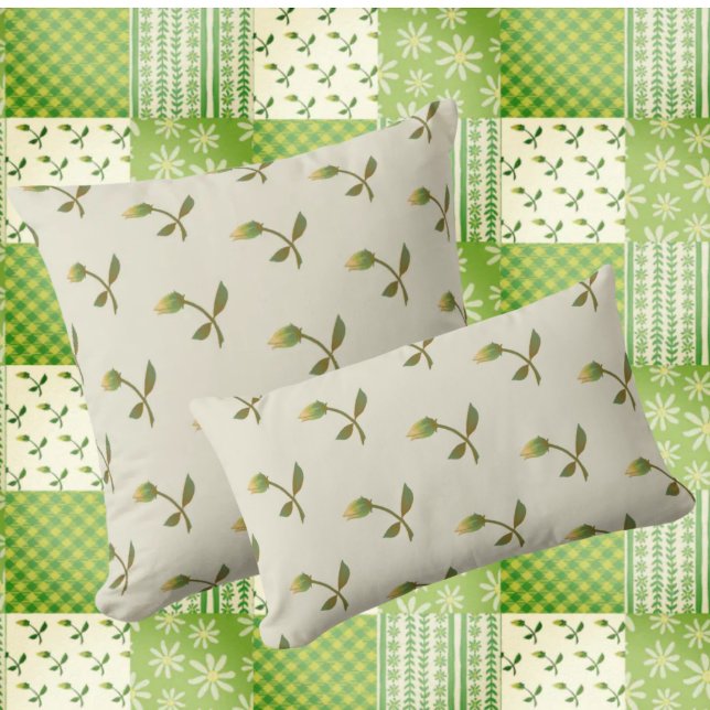 Almofada Vintage Tea Stained Yellow Rose Buds (Criador carregado)