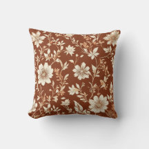 Vintage Terracotta Seamless Boho Floral Patterno