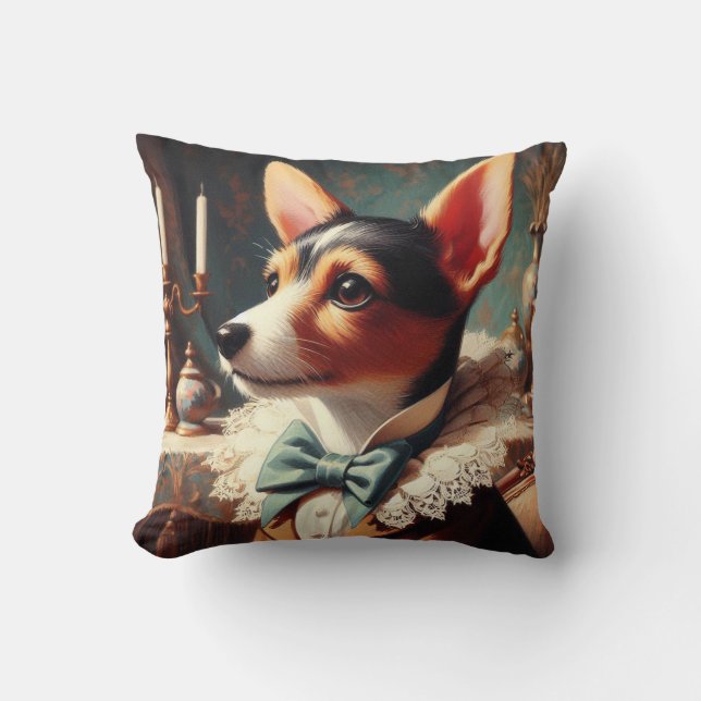 Almofada Vintage Toy Fox Terrier Painting (Frente)