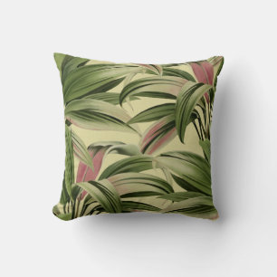 Almofada Vintage Tropical Palm Botanical Watercolor Cream
