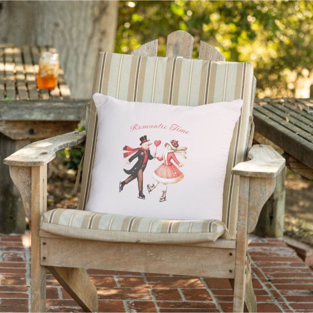 Almofada Vintage Valentine’s Day – Romantic Snow Couple (Cadeira)