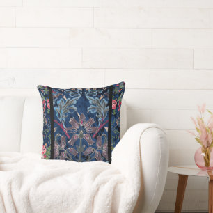 Almofada Vintage Victorian Blue Velvet Floral