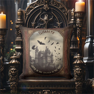 Almofada Vintage Victorian Dracula's Castle Romântico Gótic