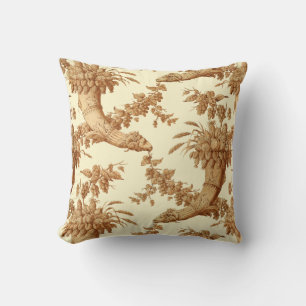 Almofada Vintage Victorian Era Cornucopia Fruta Damask