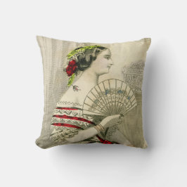 Almofada Vintage Victorian Woman com Travesseiro decorativo