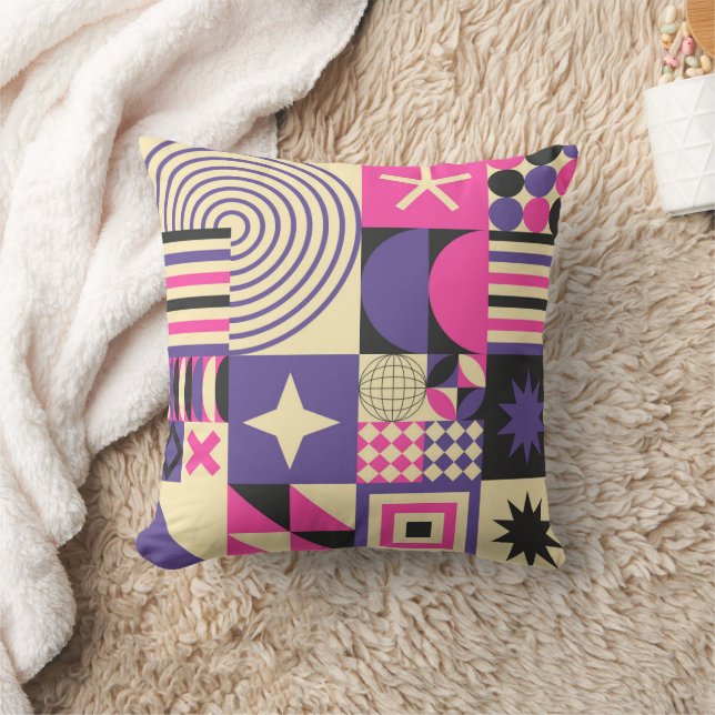 Almofada Vintage Violet Abstrato geométrico (Cobertor)