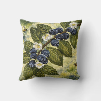 Almofada Vintage Watercolor Blueberry Botanical Pillowcase