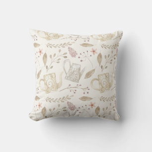 Almofada Vintage Watercolor Garden Floral Watting Can