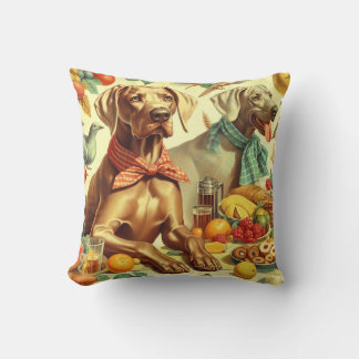 Almofada Vintage Weimaraner Painting