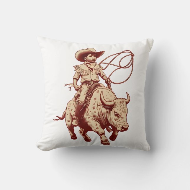 Almofada Vintage Western Ride Orud Little Cowboy (Frente)