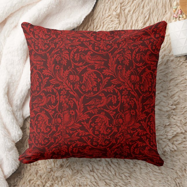 Almofada Vintage William Morris Red Birds Fruta (Cobertor)