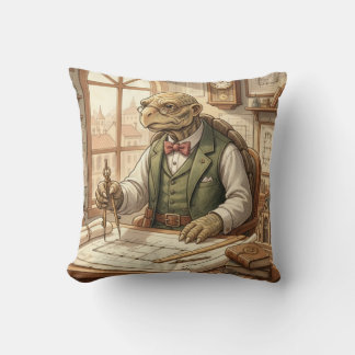 Almofada Vintage Wise Turtle Architect Throw Pillow