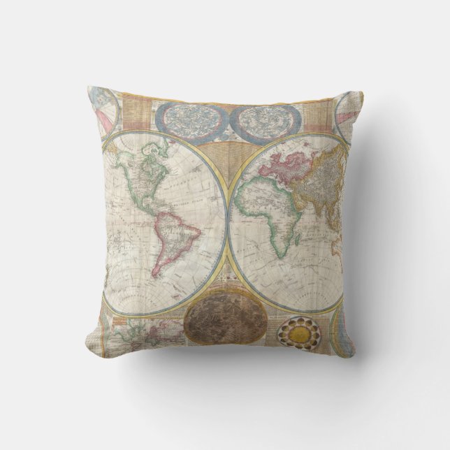 Almofada Vintage WORLD MAP (Frente)