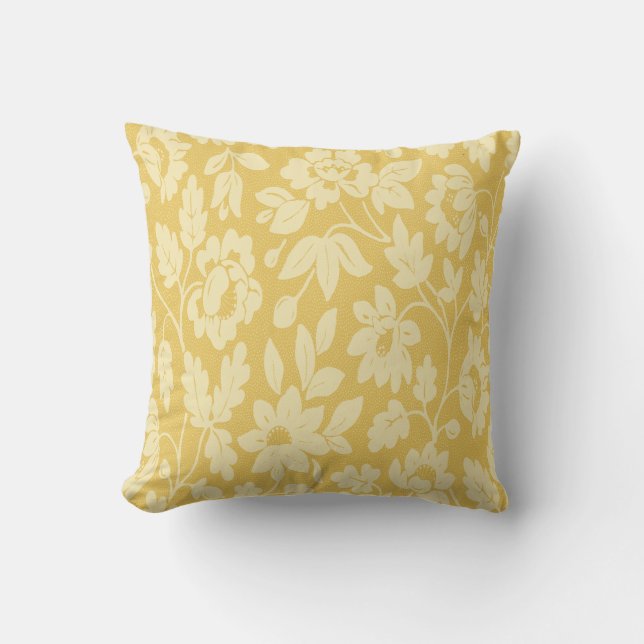 Almofada Vintage Yellow Flowers Pattern (Frente)