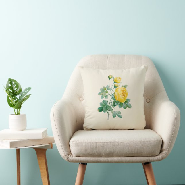 Almofada Vintage Yellow Rose Fine art (Cadeira)