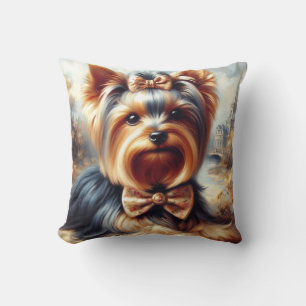 Almofada Vintage Yorkshire Terrier Painting
