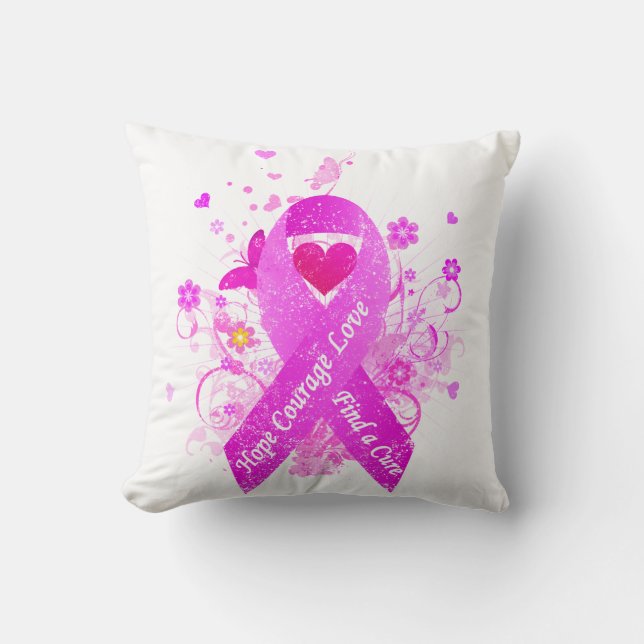 Almofada Vintagem de Fita Rosa (Frente)