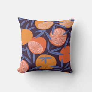 Almofada Vintagem De Toranja, Padrão De Fruta Tropical.