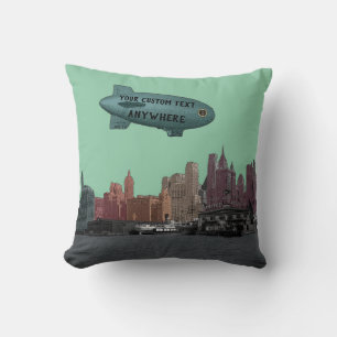 ALMOFADA VINTAGEM ESPALHAR SOBRE NOVA IORQUE SKYLINE PERSON