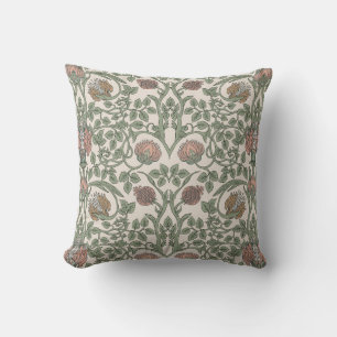 Almofada Vintagem floral entonizada: papel de parede retrô.