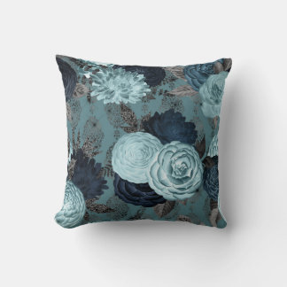 ALMOFADA VINTAGEM HAMPTONS AZUIS FLORAIS CUSHION
