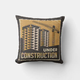 Almofada Vintagem Retroativa Em Construção - Segurança