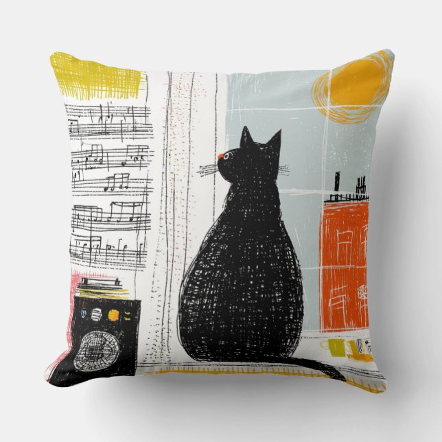 Almofada Vinyl Black Cat High Rise Live Set (Frente)