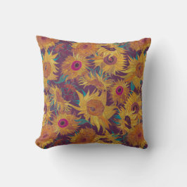 Almofada Violet Amarelo Girassóis Vincent Van Gogh