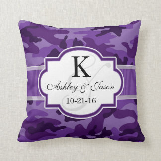 Almofada Violet Purple Camo, Casamento de Camouflage