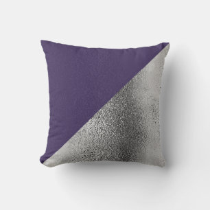 Almofada Violeta Roxa e Decorador Metálico Silver