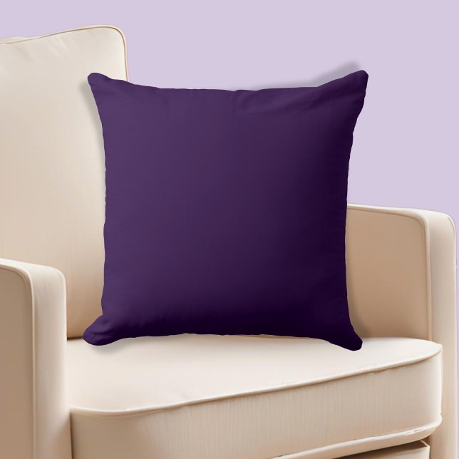 Almofada Violeta sem cor púrpura escura (Dark Purple Uni-colored Violet Throw Pillow)
