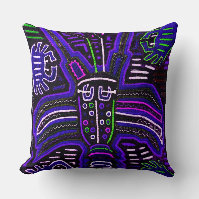 Almofada Violetas e travesseiro do Mola dos azuis (Frente)